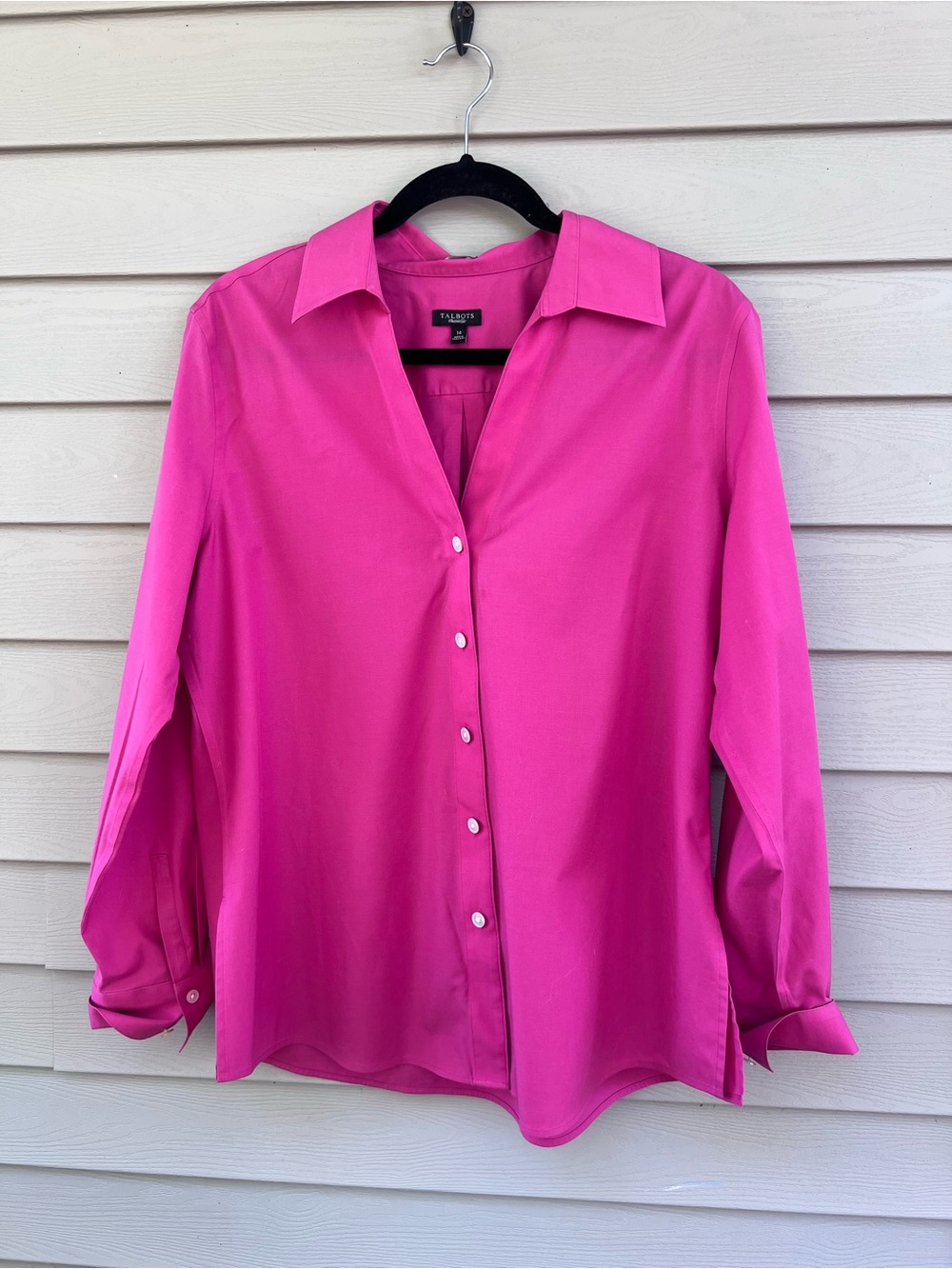 Talbots Fuchsia Button-Down Blouse